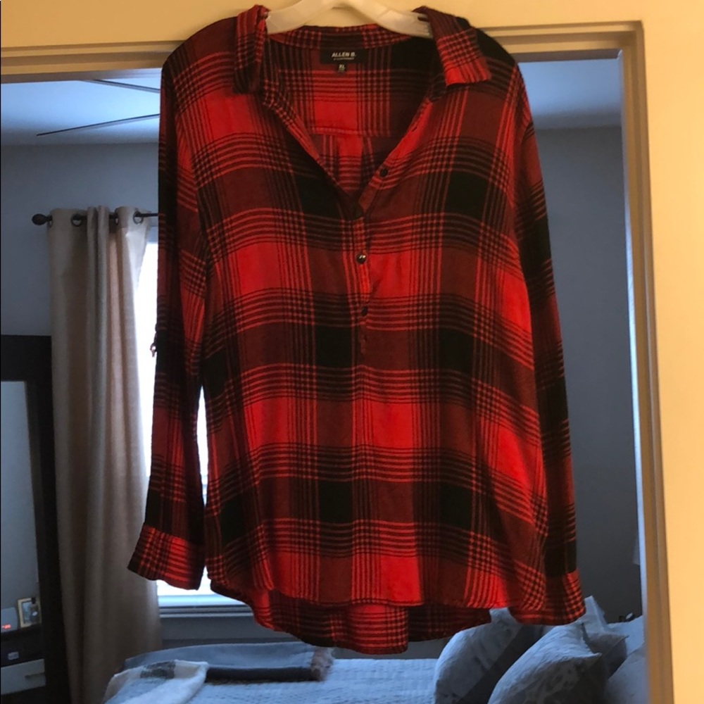 Allen B. By Allen Swartz Plaid Half Button Down